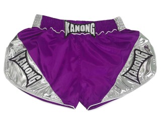 Kanong Women Boxing Shorts : KNSRTO-201-Purple-Silver