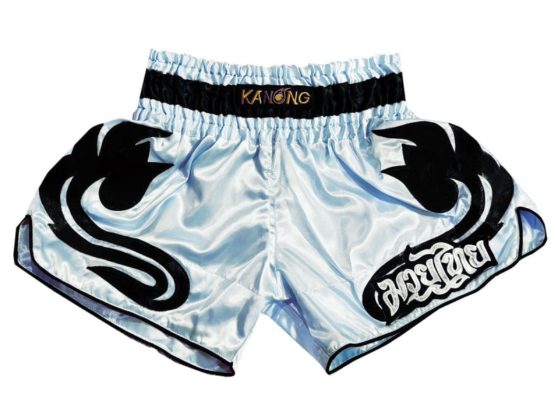 Kanong Retro Boxing Shorts : KNSRTO-209-Light Blue