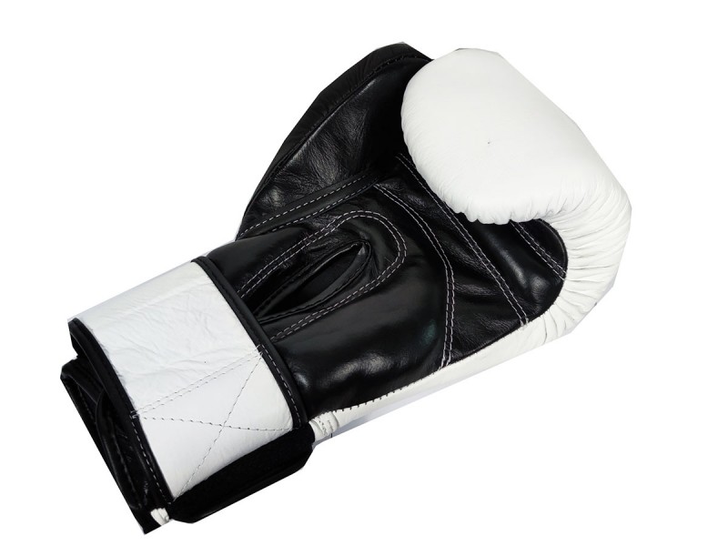 Kanong Real Leather Boxing Gloves : White/Black