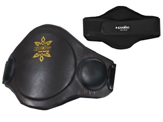 Kanong Leather Belly Pad Boxing Protection Equipment : Brown/Black