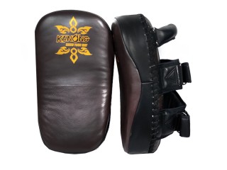 Kanong Boxing Equipment Thai Kick Pads (Leather) : Brown/Black