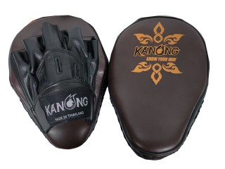 Kanong Cow Skin Punch Pads for Boxing : Brown/Black
