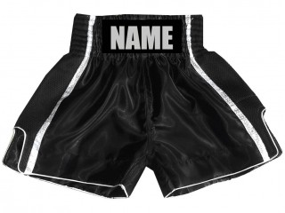 Custom Boxing Shorts, Customize Boxing Trunks : KNBSH-027-Black