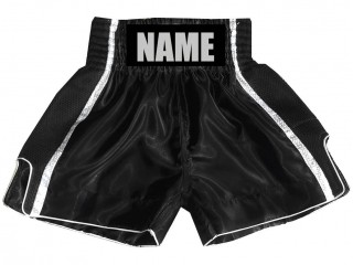 Custom Boxing Shorts , Customize Boxing Trunks : KNBSH-027-Black