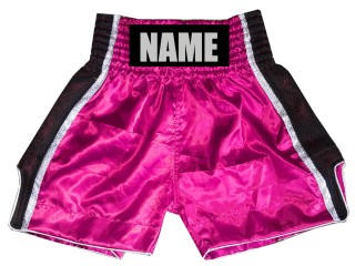 Custom Kids Boxing Shorts with Name : KNBSH-027-Pink