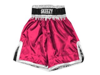 Custom made Boxing Shorts , Customize Boxing Trunks : KNBXCUST-2034-DarkPink