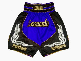 Custom Boxing Shorts : KNBXCUST-2035-Blue-Black