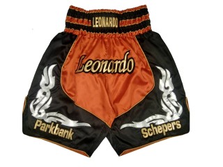 Customizable boxing shorts : KNBXCUST-2035-Orange-Black