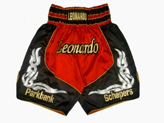 Personalized Boxing Shorts design : KNBXCUST-2035-Red-Black