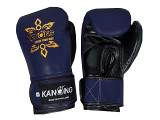 Kanong Real Leather Boxing Gloves : Navy/Grey