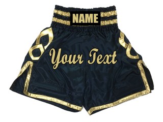 Personalized Boxing Shorts , Customize Boxing Trunks : KNBSH-025-Navy