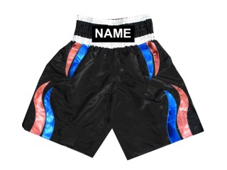 Custom Kids Boxing Shorts with Name : KNBSH-028-Black