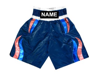 Custom Kids Boxing Shorts with Name : KNBSH-028-Navy