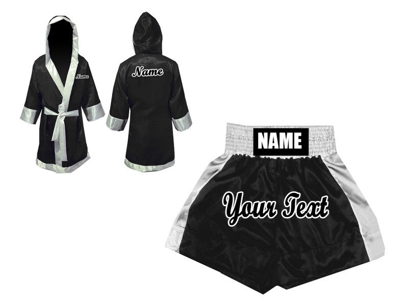 Kanong Custom Boxing Gown and Boxing Shorts : Black