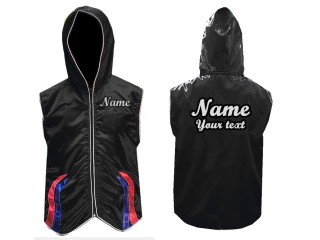 Customized Jacket with Hood for Fighters : Black / Stripes