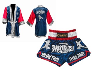 Kanong Boxing Robe and Thai Boxing Shorts : 133-Navy