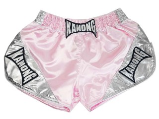 Kanong Retro Boxing Shorts : KNSRTO-201-Pink-Silver